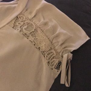 Chico’s Black Label ruched shoulder silk top